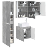 Bathroom Cabinet Set 5 pcs Concrete Grey 53 x 15.5 x 70 cm 3407330