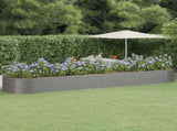 Garden Raised Bed Powder-coated Steel 584x140x68 cm Grey 319119