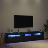 TV Cabinet 2 pcs Black Oak 195 x 35 x 40 cm Engineered Wood 3332494
