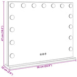 LED Vanity Mirror White 58 x 10 x 47 cm Glass and Steel 42020527