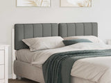 Upholstered Headboard White and Light Grey 120 cm 880192