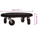 Plant Trolleys with Wheels 3 pcs Diameter 40 cm Black 275 kg 3143919