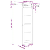 Sliding Door ORKDAL Natural 61 x 198.5 cm Solid Pine Wood 3445593