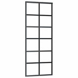 Sliding Door with Hardware Set Black 76x205 cm ESG Glass 3375790