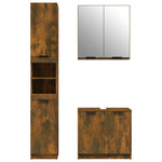 ZNTS 3 Piece Bathroom Cabinet Set Smoked Oak Engineered Wood 3115881