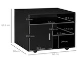 Multi-Storage Printer Stand Unit Office Desk Side Mobile Storage w/ Wheels Modern Style 60L x 50W x T3398P340956