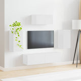 TV Cabinet Set Wall-mounted 5 pcs White Engineered Wood 3409069