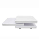 ZNTS Coffee Table 3 Tiers High Gloss White 241077