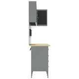 Work Cabinet Set with Drawer with Shelf 12 pcs Black and Grey 3321512