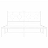 Metal Bed Frame without Mattress with Headboard White 140x200cm 376276