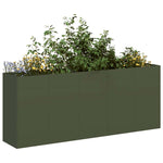 ZNTS Planter Olive Green 200x40x80 cm Cold-rolled Steel 860727