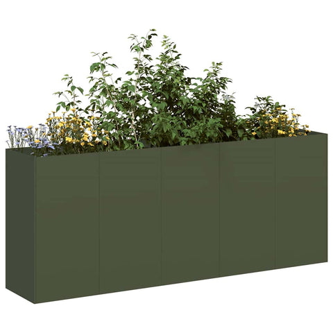 ZNTS Planter Olive Green 200x40x80 cm Cold-rolled Steel 860727