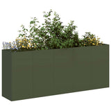 Planter Olive Green 200x40x80 cm Cold-rolled Steel 860727