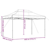 ZNTS Foldable Party Tent Pop-Up Beige 440x292x315 cm 4004959