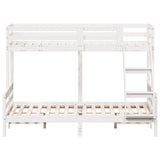 Bunk Bed without Mattress 80x200/140x200 cm White Solid Wood 3207182