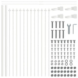 Garden Fence White 6.8 x 0.6 m Powder-coated steel 3334078