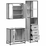 3 Piece Bathroom Furniture Set Grey Sonoma Engineered Wood 3301128