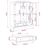 Wardrobe "Corona" 151,5x52x170 cm Solid Wood Pine 4005663