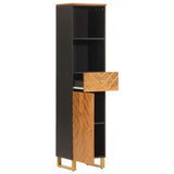Bathroom Cabinet Brown and Black 38x33.5x160 cm Solid Wood Mango 356805