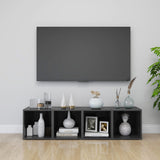 TV Cabinets 4 pcs High Gloss Grey 37x35x37 cm Engineered Wood 805524
