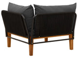 Garden Corner Sofa with Cushions Solid Acacia Wood & Rope 42022069
