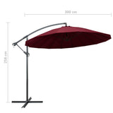 Hanging Garden Parasol Burgundy 3 m Aluminium Pole 47224
