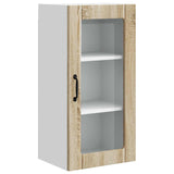 Wall Glass Cabinet PORTO Sonoma Oak 40 x 31 x 80 cm 885339