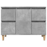 ZNTS 3 Piece Bathroom Furniture Set Concrete Grey Engineered Wood 3324949