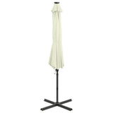 Cantilever Garden Parasol with Pole and LED Lights Sand 300 cm 312328