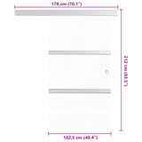 ZNTS Sliding Door ESG Glass and Aluminium 102.5x205 cm Silver 288060