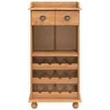 Wine Cabinet ASKIM Brown 57 x 37 x 114 cm Solid pine wood 4105442