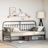 Daybed Frame Black 100 x 190 cm Powder-Coated Steel 42002639