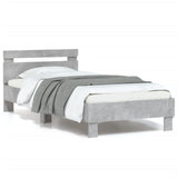 Bed Frame without Mattress with LED Lights Concrete Grey 90x200 cm 838718