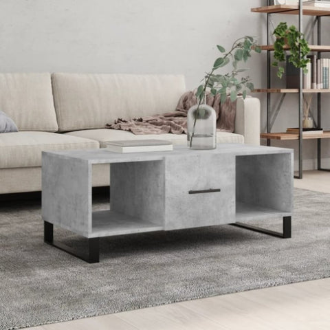 ZNTS Coffee Table Concrete Grey 102x50x40 cm Engineered Wood 829328