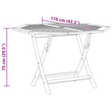 Folding Garden Table 110x110x75 cm Solid Wood Teak 362617