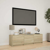 TV Cabinet with LED Sonoma Oak 140 x 34 x 40 cm Engineered Wood 3418712