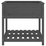 Planter with Shelf Grey 82.5x82.5x81 cm Solid Wood Pine 823796