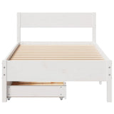 Bed Frame without Mattress White 100x200 cm Solid Wood Pine 3301756