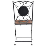 ZNTS 3 Piece Mosaic Bistro Set Ceramic Tile Orange/Grey 279691