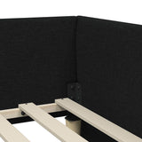 Corner Bed Frame with Headboard Black 80 cm x 200 cm Velvet 42016029