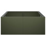 Retaining Wall 6 pcs 200 x 100 x 30 cm Steel Olive Green 3449222