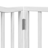Dog Gate with Door Foldable 12 Panels White 960 cm Poplar Wood 3155624