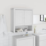 Bathroom Wall Cabinet BERG White 69.5x27x71.5 cm Solid Wood 358550