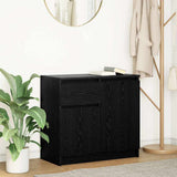 Sideboard with Drawer Black Oak 71x35x65 cm Engineered Wood 861599