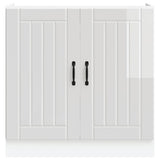 Sink Base Cabinet Lucca High Gloss White Engineered Wood 853689