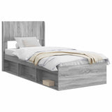 Bed Frame with Storage and Headboard Grey Sonoma 75 x 190 cm 3414272