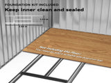 7 x 4ft Metal Garden Shed, Outdoor Storage Tool House with Ventilation Slots, Foundation Kit and T3398P377681