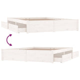 Bed Frame without Mattress with Drawers White King Size 3103519