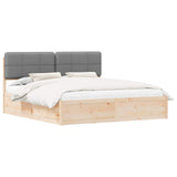 Bed Frame with Upholstered Headboard Light Grey 180 x 200 cm 3398179