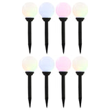 ZNTS Outdoor Solar Lamps 8 pcs LED Spherical 15 cm RGB 277125